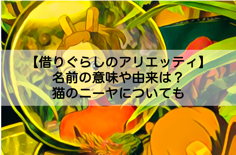 借りぐらしのアリエッティ 名前の意味や由来は 猫のニーヤについても Shokichiのエンタメ情報labo